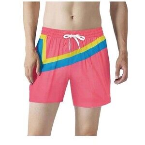 Chubbies Swim Workout lShorts Size Medium Coral Stripe 5.5-in Swim Trunks Lined